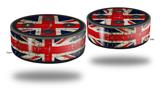 Skin Wrap Decal Set 2 Pack for Amazon Echo Dot 2 - Painted Faded and Cracked British Union Jack (2nd Generation ONLY - Echo NOT INCLUDED)