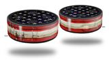 Skin Wrap Decal Set 2 Pack for Amazon Echo Dot 2 - Painted Faded and Cracked USA American Flag (2nd Generation ONLY - Echo NOT INCLUDED)