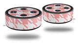 Skin Wrap Decal Set 2 Pack for Amazon Echo Dot 2 - Houndstooth Pink (2nd Generation ONLY - Echo NOT INCLUDED)