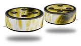 Skin Wrap Decal Set 2 Pack for Amazon Echo Dot 2 - Lightning Yellow (2nd Generation ONLY - Echo NOT INCLUDED)