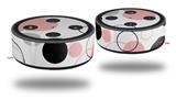 Skin Wrap Decal Set 2 Pack for Amazon Echo Dot 2 - Lots of Dots Pink on White (2nd Generation ONLY - Echo NOT INCLUDED)