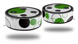 Skin Wrap Decal Set 2 Pack for Amazon Echo Dot 2 - Lots of Dots Green on White (2nd Generation ONLY - Echo NOT INCLUDED)
