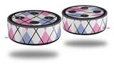 Skin Wrap Decal Set 2 Pack for Amazon Echo Dot 2 - Argyle Pink and Blue (2nd Generation ONLY - Echo NOT INCLUDED)