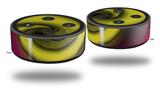 Skin Wrap Decal Set 2 Pack for Amazon Echo Dot 2 - Alecias Swirl 01 Yellow (2nd Generation ONLY - Echo NOT INCLUDED)