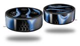 Skin Wrap Decal Set 2 Pack for Amazon Echo Dot 2 - Metal Flames Blue (2nd Generation ONLY - Echo NOT INCLUDED)