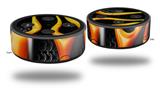 Skin Wrap Decal Set 2 Pack for Amazon Echo Dot 2 - Metal Flames (2nd Generation ONLY - Echo NOT INCLUDED)