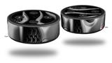 Skin Wrap Decal Set 2 Pack for Amazon Echo Dot 2 - Metal Flames Chrome (2nd Generation ONLY - Echo NOT INCLUDED)