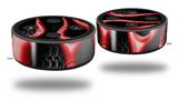 Skin Wrap Decal Set 2 Pack for Amazon Echo Dot 2 - Metal Flames Red (2nd Generation ONLY - Echo NOT INCLUDED)