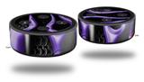 Skin Wrap Decal Set 2 Pack for Amazon Echo Dot 2 - Metal Flames Purple (2nd Generation ONLY - Echo NOT INCLUDED)