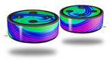 Skin Wrap Decal Set 2 Pack for Amazon Echo Dot 2 - Rainbow Swirl (2nd Generation ONLY - Echo NOT INCLUDED)