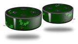 Skin Wrap Decal Set 2 Pack for Amazon Echo Dot 2 - Christmas Holly Leaves on Green (2nd Generation ONLY - Echo NOT INCLUDED)