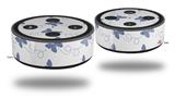 Skin Wrap Decal Set 2 Pack for Amazon Echo Dot 2 - Pastel Butterflies Blue on White (2nd Generation ONLY - Echo NOT INCLUDED)