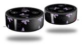 Skin Wrap Decal Set 2 Pack for Amazon Echo Dot 2 - Pastel Butterflies Purple on Black (2nd Generation ONLY - Echo NOT INCLUDED)