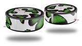 Skin Wrap Decal Set 2 Pack for Amazon Echo Dot 2 - Butterflies Green (2nd Generation ONLY - Echo NOT INCLUDED)