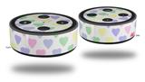 Skin Wrap Decal Set 2 Pack for Amazon Echo Dot 2 - Pastel Hearts on White (2nd Generation ONLY - Echo NOT INCLUDED)