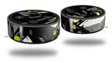 Skin Wrap Decal Set 2 Pack for Amazon Echo Dot 2 - Abstract 02 Yellow (2nd Generation ONLY - Echo NOT INCLUDED)