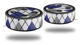 Skin Wrap Decal Set 2 Pack for Amazon Echo Dot 2 - Argyle Blue and Gray (2nd Generation ONLY - Echo NOT INCLUDED)
