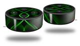 Skin Wrap Decal Set 2 Pack for Amazon Echo Dot 2 - Abstract 01 Green (2nd Generation ONLY - Echo NOT INCLUDED)