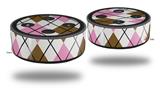 Skin Wrap Decal Set 2 Pack for Amazon Echo Dot 2 - Argyle Pink and Brown (2nd Generation ONLY - Echo NOT INCLUDED)