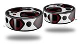 Skin Wrap Decal Set 2 Pack for Amazon Echo Dot 2 - Red And Black Squared (2nd Generation ONLY - Echo NOT INCLUDED)