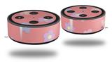 Skin Wrap Decal Set 2 Pack for Amazon Echo Dot 2 - Pastel Flowers on Pink (2nd Generation ONLY - Echo NOT INCLUDED)