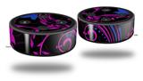 Skin Wrap Decal Set 2 Pack for Amazon Echo Dot 2 - Twisted Garden Hot Pink and Blue (2nd Generation ONLY - Echo NOT INCLUDED)