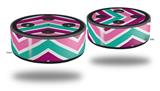 Skin Wrap Decal Set 2 Pack for Amazon Echo Dot 2 - Zig Zag Teal Pink Purple (2nd Generation ONLY - Echo NOT INCLUDED)