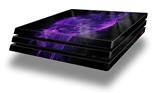 Vinyl Decal Skin Wrap compatible with Sony PlayStation 4 Pro Console Flaming Fire Skull Purple (PS4 NOT INCLUDED)