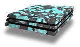 Vinyl Decal Skin Wrap compatible with Sony PlayStation 4 Pro Console WraptorCamo Old School Camouflage Camo Neon Teal (PS4 NOT INCLUDED)