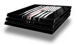 Vinyl Decal Skin Wrap compatible with Sony PlayStation 4 Pro Console Brushed USA American Flag Pink Line (PS4 NOT INCLUDED)