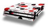 Vinyl Decal Skin Wrap compatible with Sony PlayStation 4 Pro Console Lots of Dots Red on White (PS4 NOT INCLUDED)
