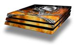 Vinyl Decal Skin Wrap compatible with Sony PlayStation 4 Pro Console Chrome Skull on Fire (PS4 NOT INCLUDED)