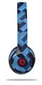 WraptorSkinz Skin Decal Wrap compatible with Beats Solo 2 and Solo 3 Wireless Headphones Retro Houndstooth Blue Skin Only (HEADPHONES NOT INCLUDED)