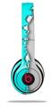 WraptorSkinz Skin Decal Wrap compatible with Beats Solo 2 and Solo 3 Wireless Headphones Ripped Colors Neon Teal Gray Skin Only (HEADPHONES NOT INCLUDED)