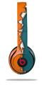 WraptorSkinz Skin Decal Wrap compatible with Beats Solo 2 and Solo 3 Wireless Headphones Ripped Colors Orange Seafoam Green Skin Only (HEADPHONES NOT INCLUDED)