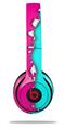 WraptorSkinz Skin Decal Wrap compatible with Beats Solo 2 and Solo 3 Wireless Headphones Ripped Colors Hot Pink Neon Teal Skin Only (HEADPHONES NOT INCLUDED)