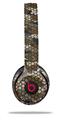 WraptorSkinz Skin Decal Wrap compatible with Beats Solo 2 and Solo 3 Wireless Headphones HEX Mesh Camo 01 Brown Skin Only (HEADPHONES NOT INCLUDED)