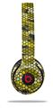 WraptorSkinz Skin Decal Wrap compatible with Beats Solo 2 and Solo 3 Wireless Headphones HEX Mesh Camo 01 Yellow Skin Only (HEADPHONES NOT INCLUDED)