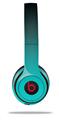 WraptorSkinz Skin Decal Wrap compatible with Beats Solo 2 and Solo 3 Wireless Headphones Smooth Fades Neon Teal Black Skin Only (HEADPHONES NOT INCLUDED)