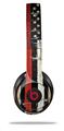 WraptorSkinz Skin Decal Wrap compatible with Beats Solo 2 and Solo 3 Wireless Headphones Painted Faded and Cracked Red Line USA American Flag Skin Only (HEADPHONES NOT INCLUDED)