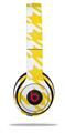 WraptorSkinz Skin Decal Wrap compatible with Beats Solo 2 and Solo 3 Wireless Headphones Houndstooth Yellow Skin Only (HEADPHONES NOT INCLUDED)