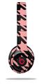 WraptorSkinz Skin Decal Wrap compatible with Beats Solo 2 and Solo 3 Wireless Headphones Houndstooth Pink on Black Skin Only (HEADPHONES NOT INCLUDED)