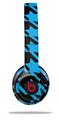 WraptorSkinz Skin Decal Wrap compatible with Beats Solo 2 and Solo 3 Wireless Headphones Houndstooth Blue Neon on Black Skin Only (HEADPHONES NOT INCLUDED)