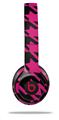 WraptorSkinz Skin Decal Wrap compatible with Beats Solo 2 and Solo 3 Wireless Headphones Houndstooth Hot Pink on Black Skin Only (HEADPHONES NOT INCLUDED)
