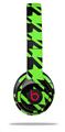 WraptorSkinz Skin Decal Wrap compatible with Beats Solo 2 and Solo 3 Wireless Headphones Houndstooth Neon Lime Green on Black Skin Only (HEADPHONES NOT INCLUDED)
