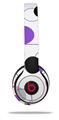 WraptorSkinz Skin Decal Wrap compatible with Beats Solo 2 and Solo 3 Wireless Headphones Lots of Dots Purple on White Skin Only (HEADPHONES NOT INCLUDED)