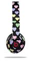 WraptorSkinz Skin Decal Wrap compatible with Beats Solo 2 and Solo 3 Wireless Headphones Pastel Hearts on Black Skin Only (HEADPHONES NOT INCLUDED)