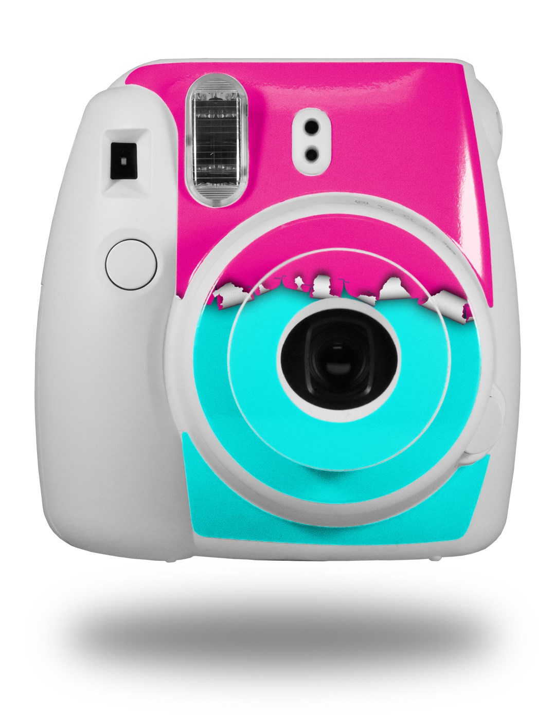 Fujifilm Instax Mini 8 Skins Ripped Colors Hot Pink Neon Teal Wraptorskinz