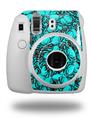 WraptorSkinz Skin Decal Wrap compatible with Fujifilm Mini 8 Camera Scattered Skulls Neon Teal (CAMERA NOT INCLUDED)