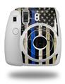 WraptorSkinz Skin Decal Wrap compatible with Fujifilm Mini 8 Camera Painted Faded Cracked Blue Line Stripe USA American Flag (CAMERA NOT INCLUDED)